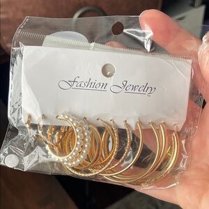 Gold Hoop Earring Set of 6